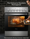 Midea 5-Burner Freestanding Gas Cooker with XpressGrill Oven