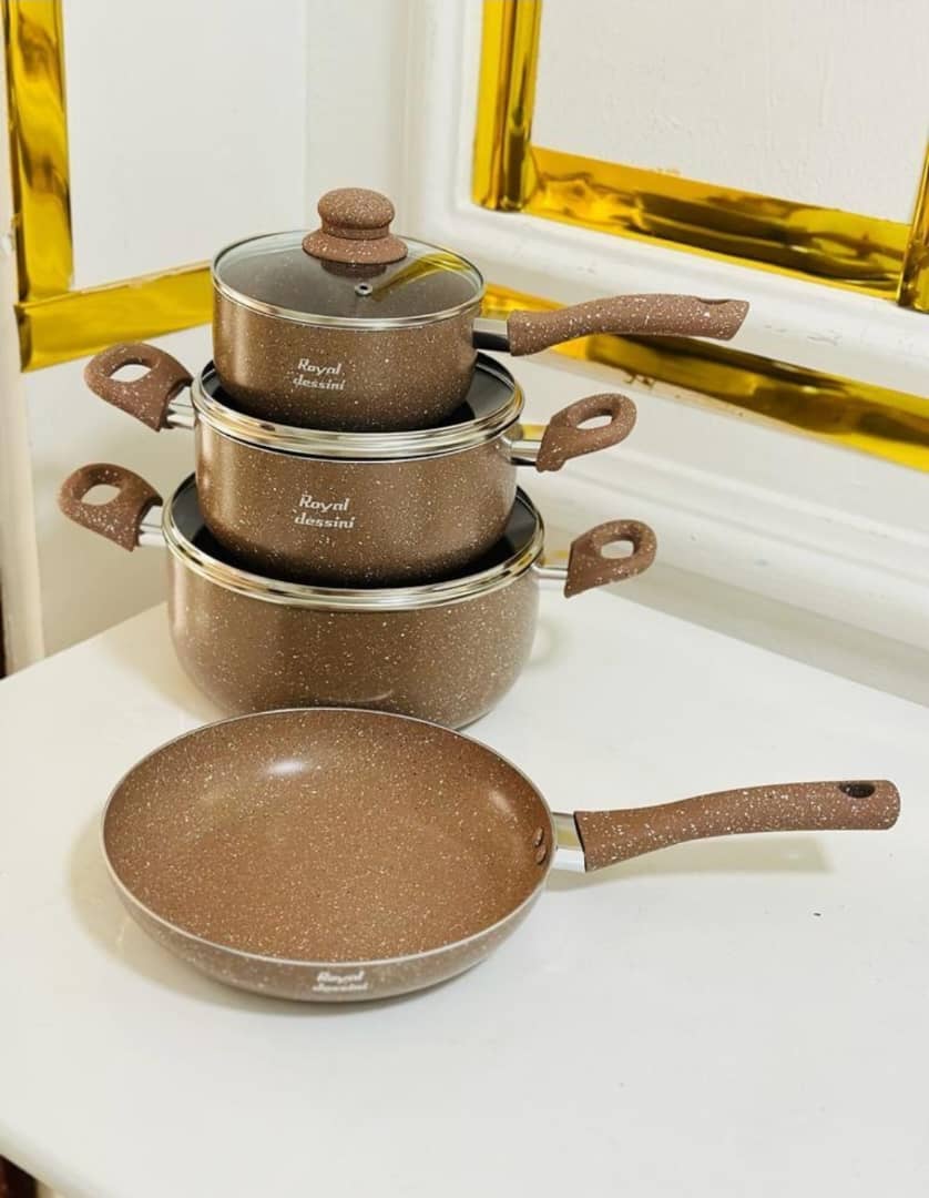 Royal Dessini 4-Piece Premium Granite-Coated Non-Stick Cookware Set
