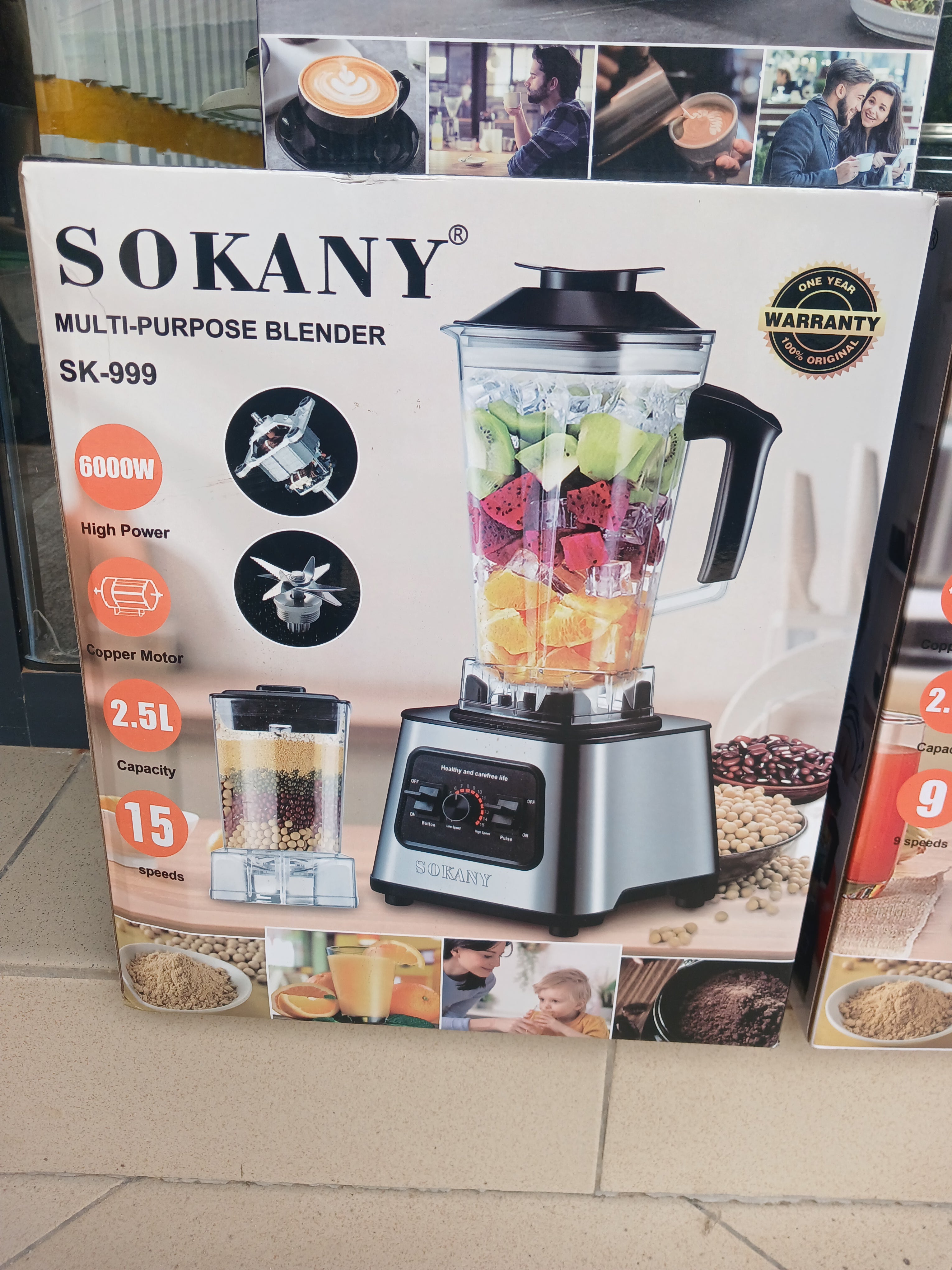 SOKANY SK-999 Multi-Purpose Blender (6000W, 2.5L) – The Modern Blender That Grinds Everything!