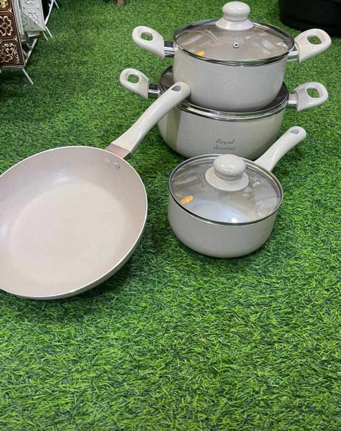 Royal Dessini 4-Piece Premium Granite-Coated Non-Stick Cookware Set